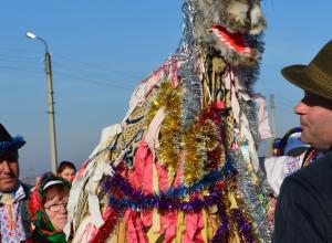 Festivalul de tradiţii şi obiceiuri de iarnă „Capra, Turca, Breaza”. Mască de Capră (invitat). Crihana Veche, raionul Cahul, Anul Nou 2016.